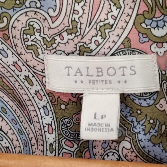 'TALBOTS PETITES' Roll tab Shirt Size LP Paisley EUC - Picture 2 of 9